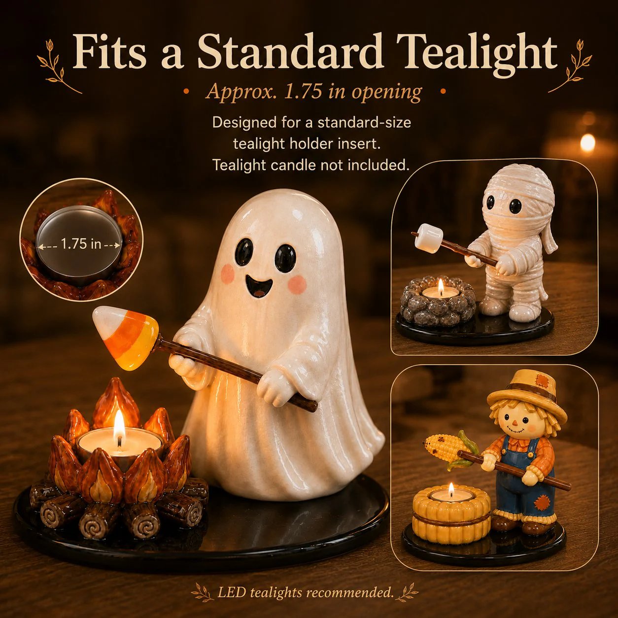 🔥LAST DAY 50% OFF💥Halloween Campfire Tealight Holder