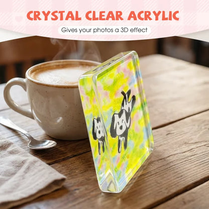 🎁Clear Acrylic DIY Fridge Magnet Set with Adhesive Backing – Square Magnetic Photo Frames with Stunning 3D Effect 💕1