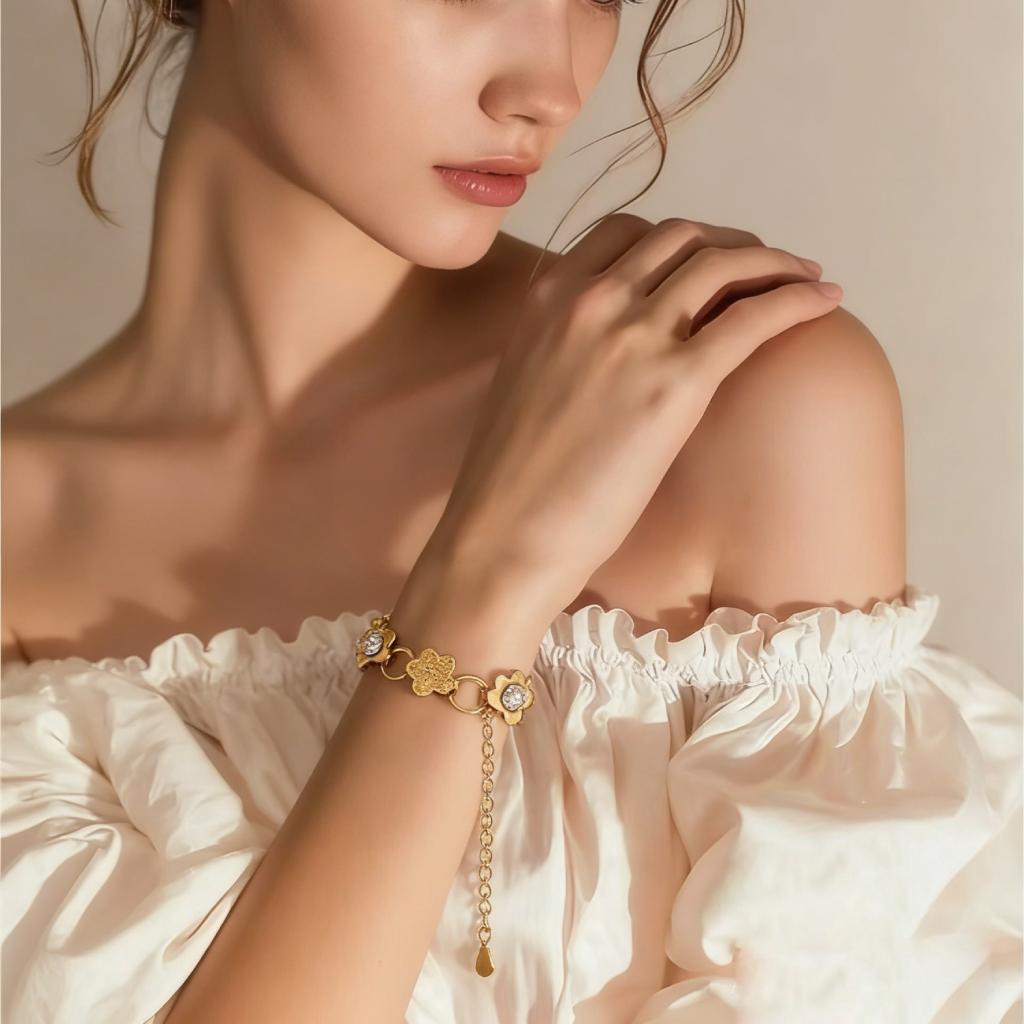 Elegant Floral Blossom Strand Bracelet