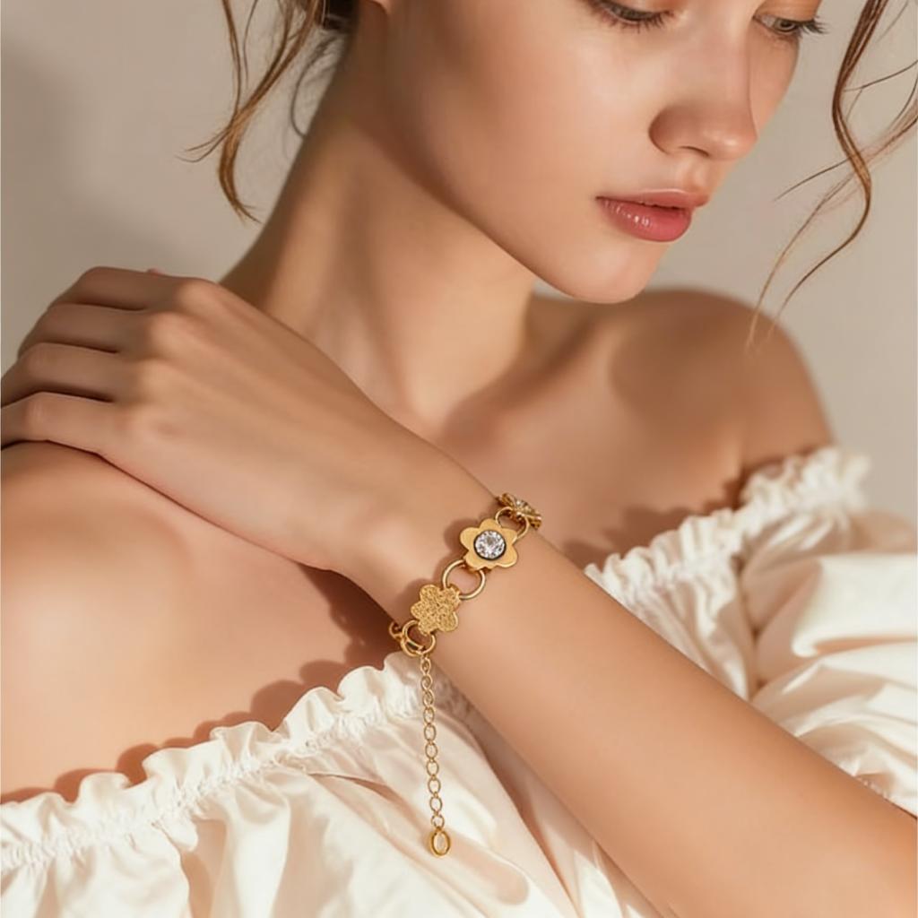 Elegant Floral Blossom Strand Bracelet