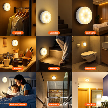 💡Indoor Motion Sensor Night Light USB Rechargeable Lamp