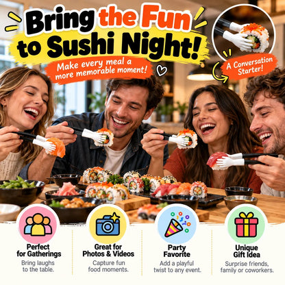 😂 Funny Tiny Hands Sushi Chopsticks – Hilarious Mini Hand Food Grabber for Sushi Lovers & Party Gifts