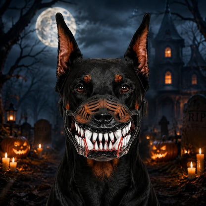 Hellhound Dog Mask 🔥🐕 Halloween Monster Costume For Dogs With Realistic Demon Design1