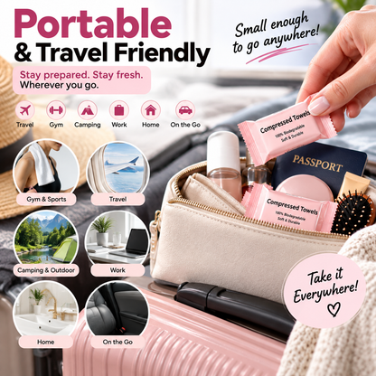 🌿30-Pack Disposable Compressed Towels – Soft, Absorbent & Travel-Friendly