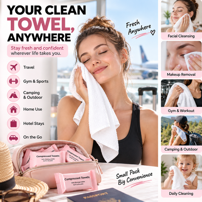 🌿30-Pack Disposable Compressed Towels – Soft, Absorbent & Travel-Friendly