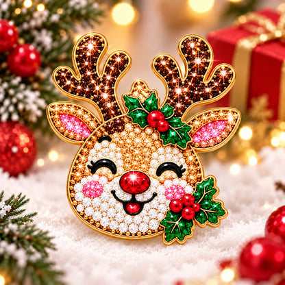 🔥HOT SALE🔥🎄Christmas Diamond Painting Brooch DIY Kit 💎🔥