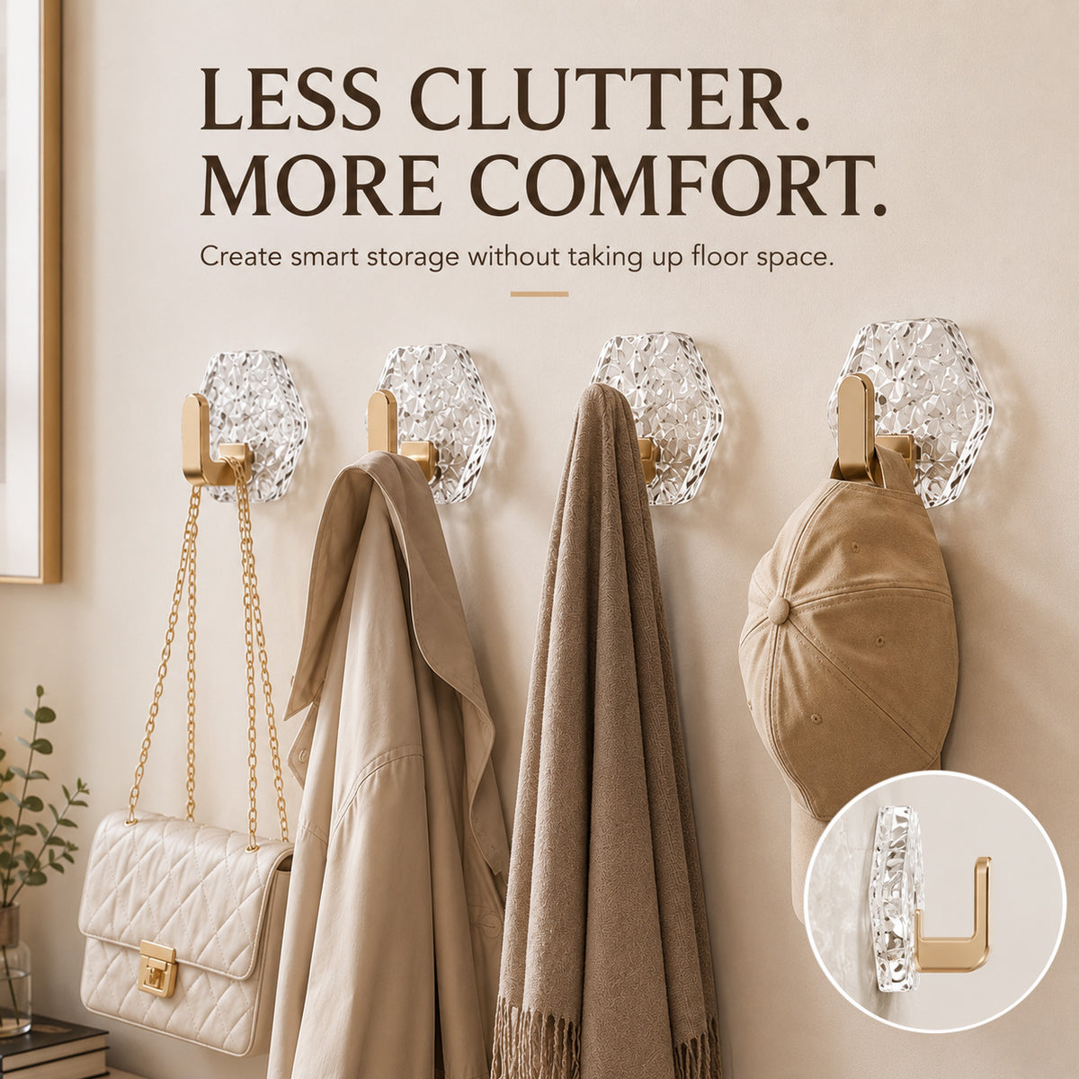 🔥Self-Adhesive Wall Hooks – A Simple Space-Saving Storage Solution For Your Home1