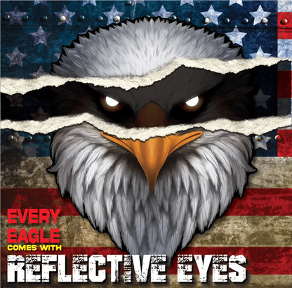 🦅Reflective Eagle Eyes USA Flag Decal – Waterproof Patriotic Vinyl Sticker for Trucks