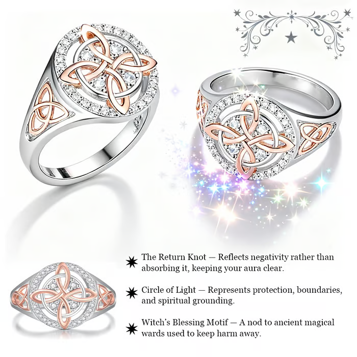 🔮Handmade Witch’s Return-Knot Protection Ring