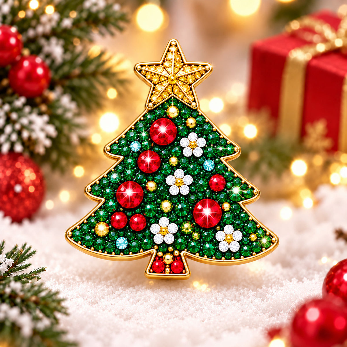 🔥HOT SALE🔥🎄Christmas Diamond Painting Brooch DIY Kit 💎🔥