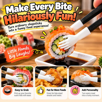 😂 Funny Tiny Hands Sushi Chopsticks – Hilarious Mini Hand Food Grabber for Sushi Lovers & Party Gifts