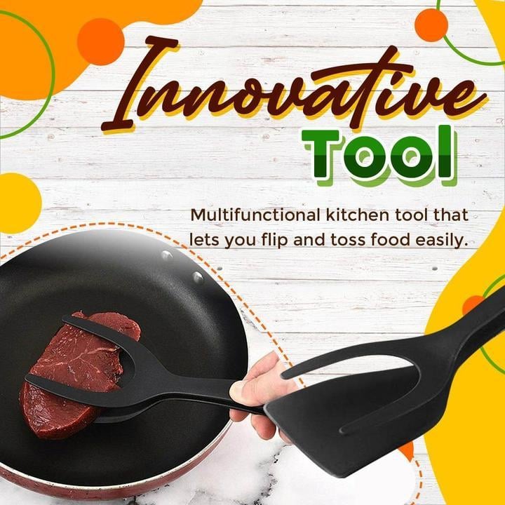 🍳2-in-1 Grip & Flip Tongs – Stop Fighting With Awkward Flips