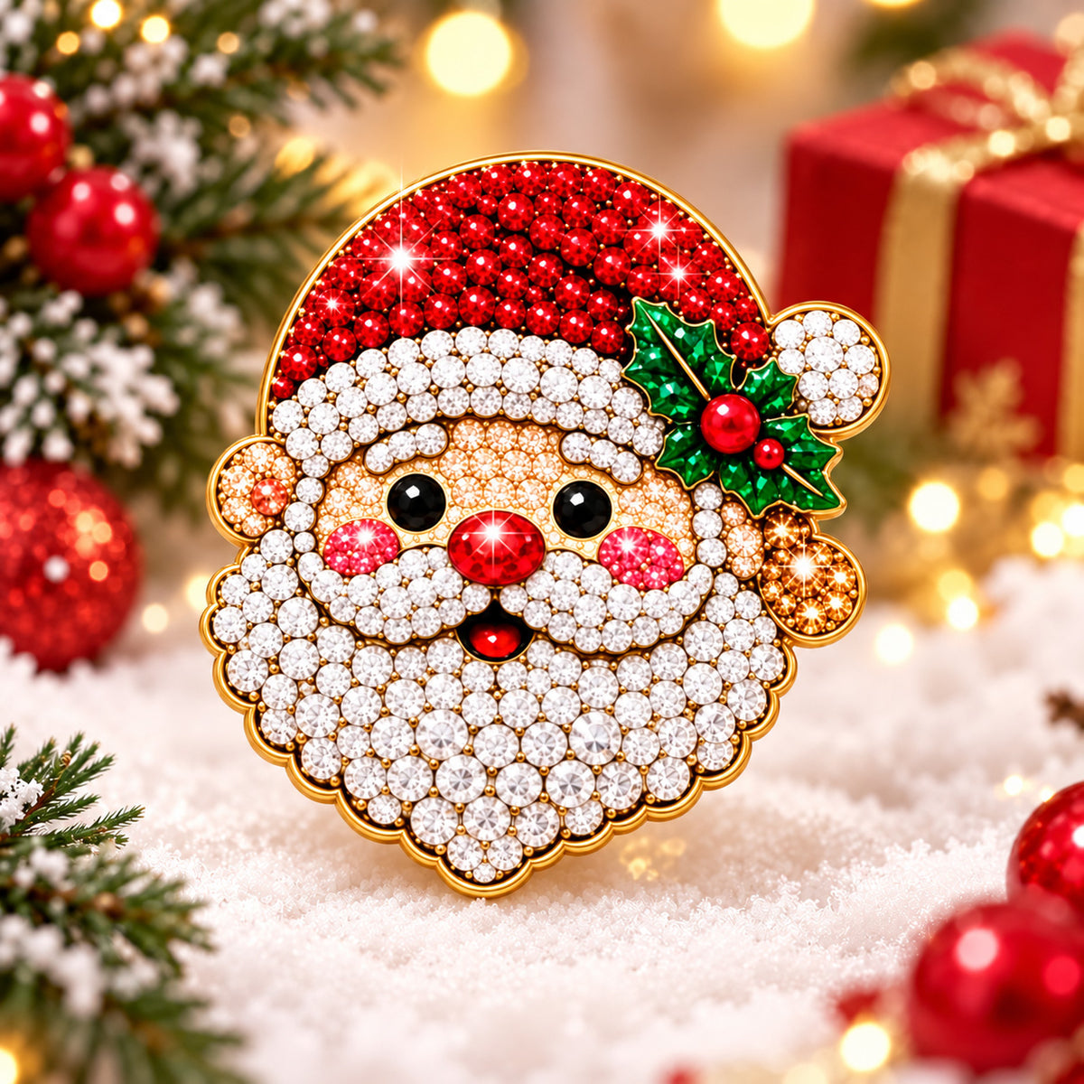 🔥HOT SALE🔥🎄Christmas Diamond Painting Brooch DIY Kit 💎🔥