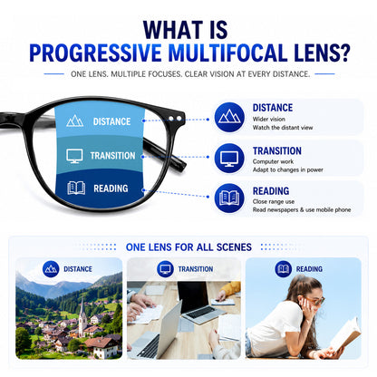 👓LBMLBM™ Progressive Multifocal Reading Glasses | No More Switching Glasses for Men & Women