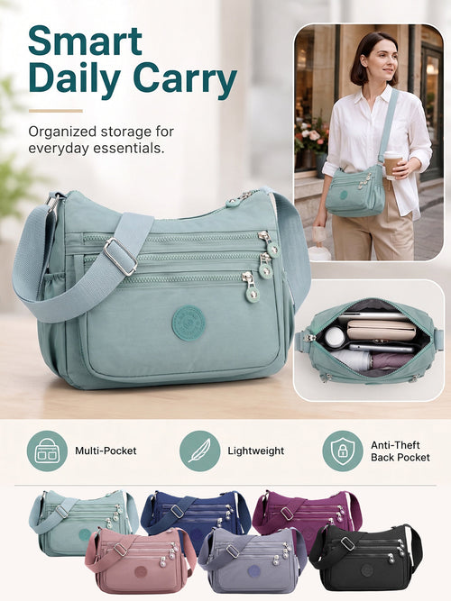 💖 Everyday Favorite Nylon Crossbody Bag with Multi-Pocket Storage