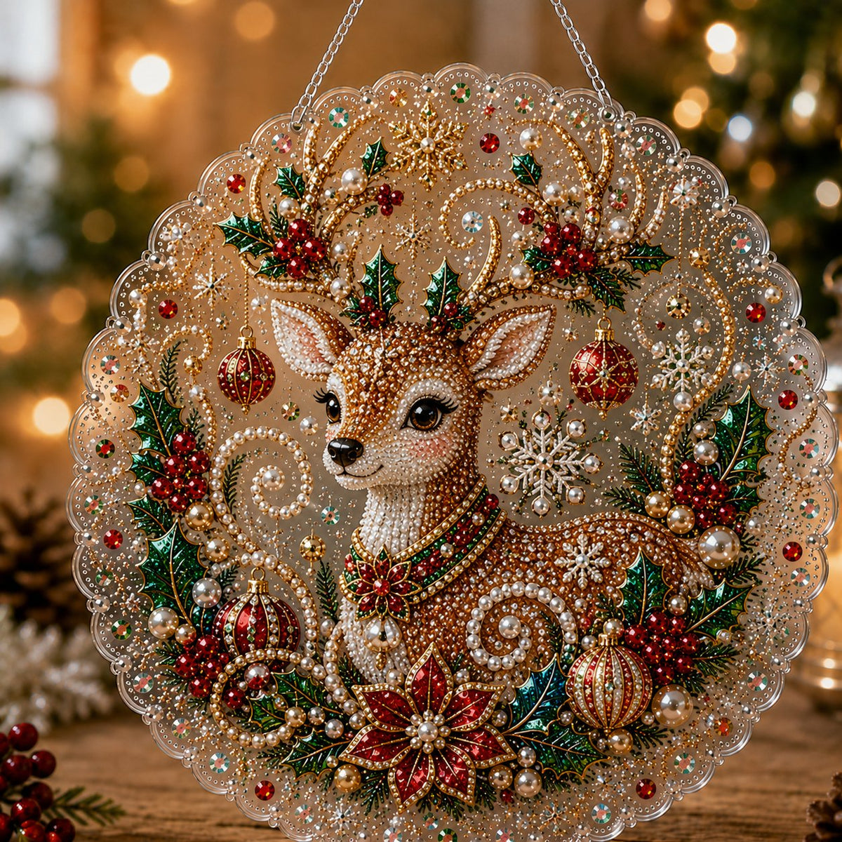🎄Christmas DIY Diamond Painting Hanging Ornament Kit💎1