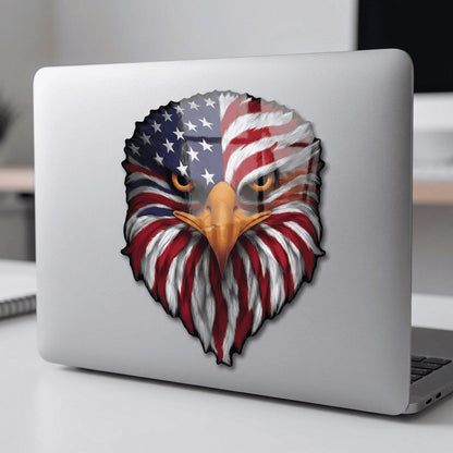 🦅Reflective Eagle Eyes USA Flag Decal – Waterproof Patriotic Vinyl Sticker for Trucks