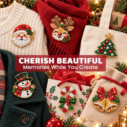 🔥HOT SALE🔥🎄Christmas Diamond Painting Brooch DIY Kit 💎