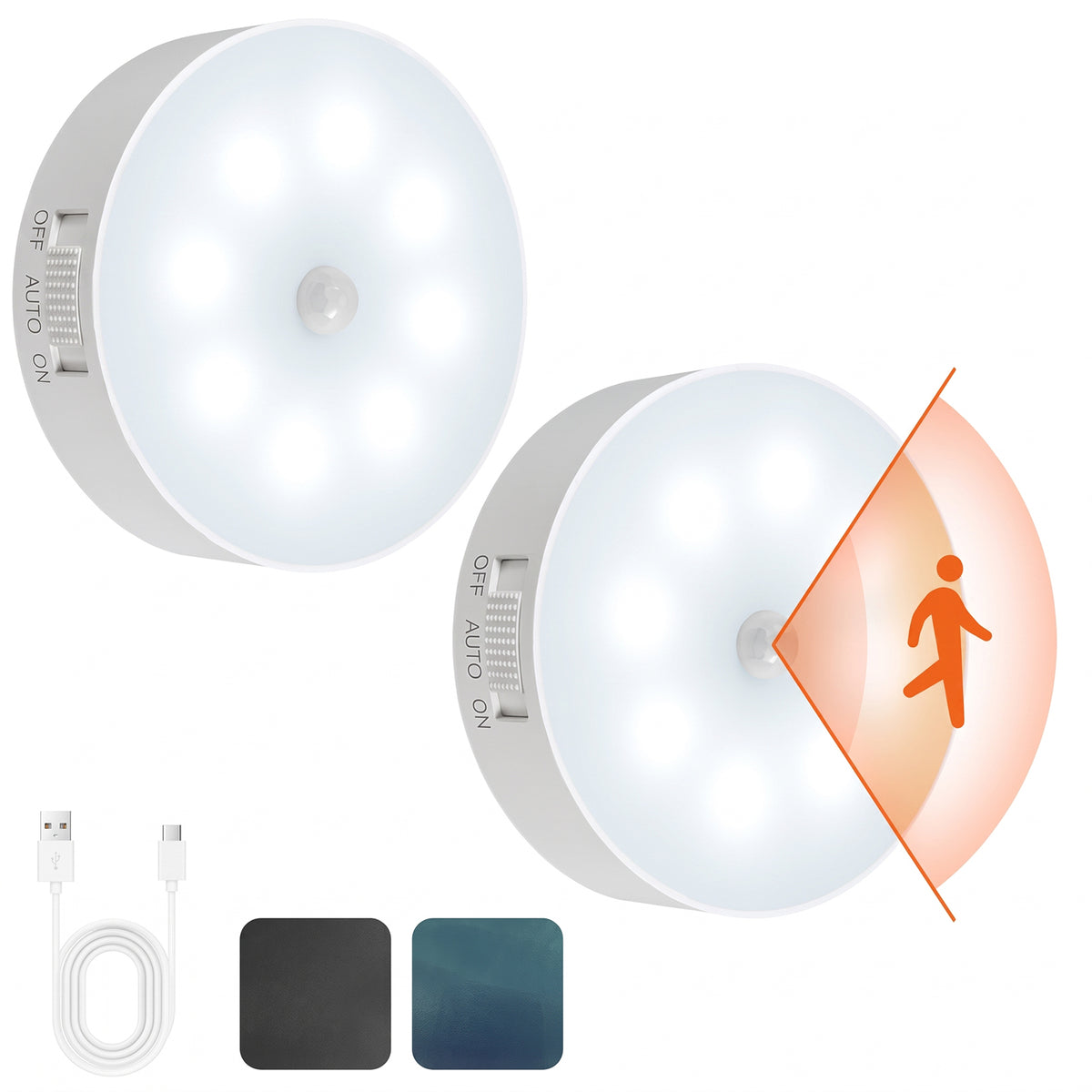 💡Indoor Motion Sensor Night Light USB Rechargeable Lamp