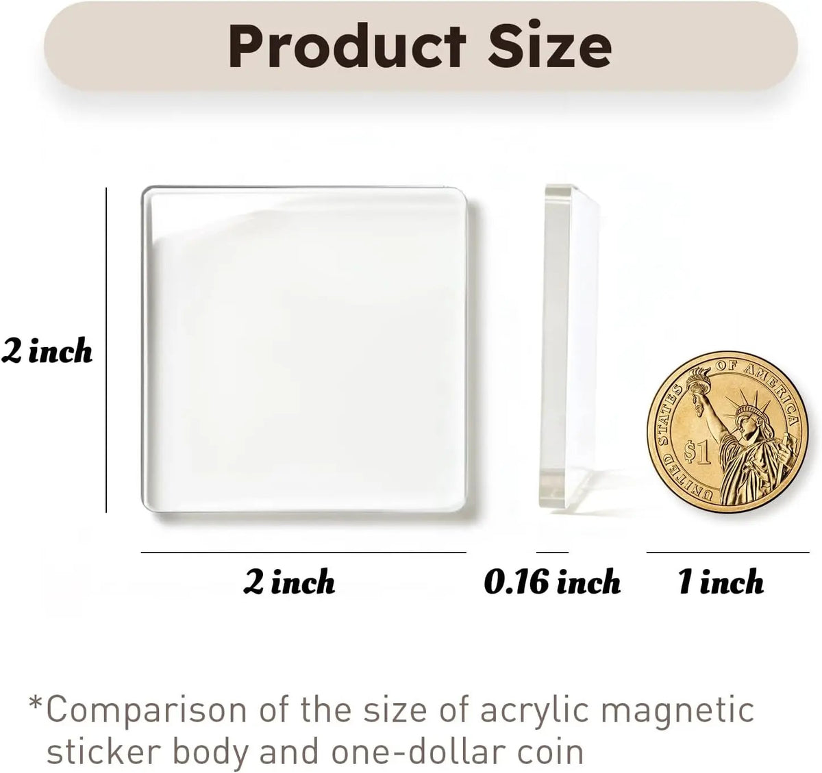 🎁Clear Acrylic DIY Fridge Magnet Set with Adhesive Backing – Square Magnetic Photo Frames with Stunning 3D Effect 💕1