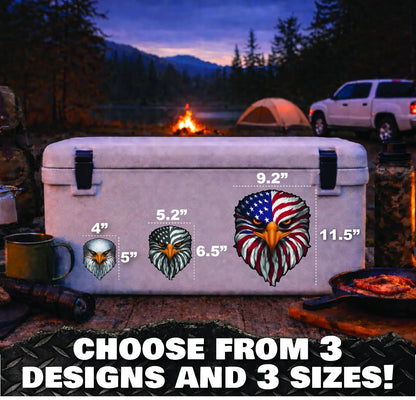 🦅Reflective Eagle Eyes USA Flag Decal – Waterproof Patriotic Vinyl Sticker for Trucks