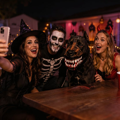 Hellhound Dog Mask 🔥🐕 Halloween Monster Costume For Dogs With Realistic Demon Design1