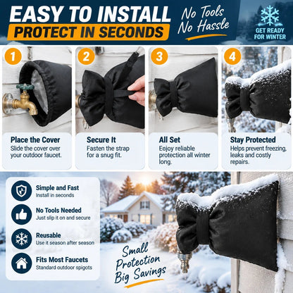 ❄️Insulated Outdoor Faucet Cover – Winter Freeze Protection