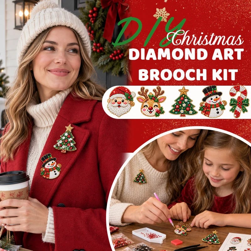 🔥HOT SALE🔥🎄Christmas Diamond Painting Brooch DIY Kit 💎