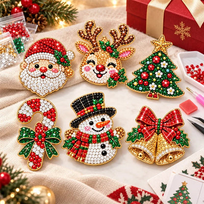 🔥HOT SALE🔥🎄Christmas Diamond Painting Brooch DIY Kit 💎