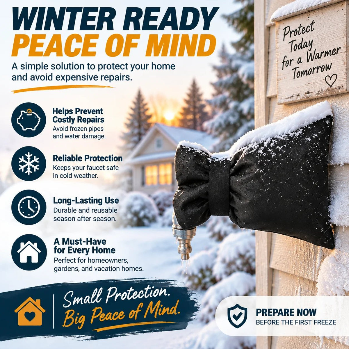 ❄️Insulated Outdoor Faucet Cover – Winter Freeze Protection