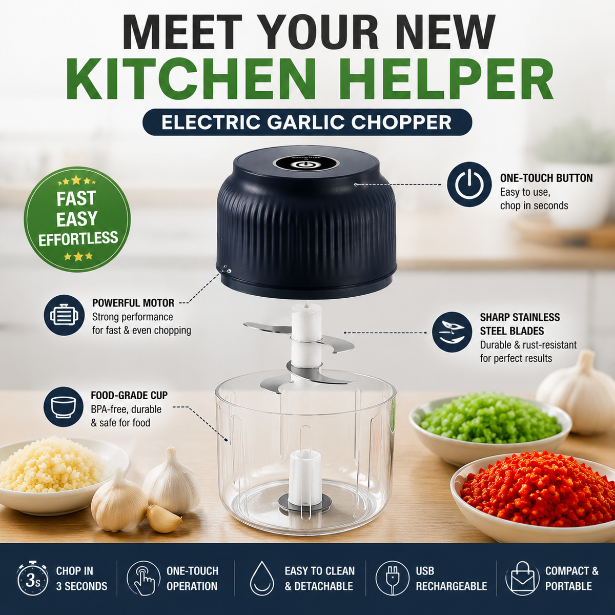 🔥50% off on the last day🔥| 😩 Still Chopping Garlic by Hand? This Kitchen Gadget Does It in 3 Seconds