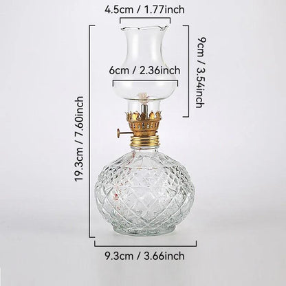 🔥🕯️Vintage Style Oil Lamp with Glass Candle Holder