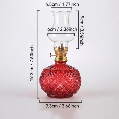 🔥🕯️Vintage Style Oil Lamp with Glass Candle Holder