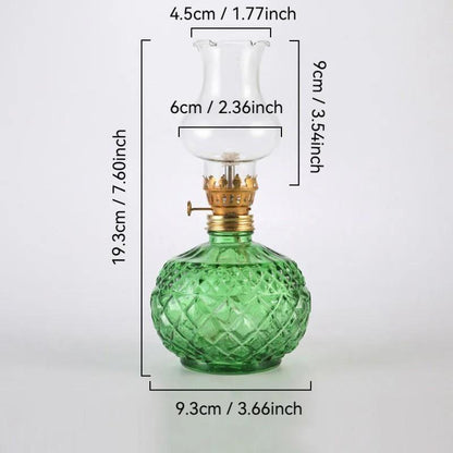 🔥🕯️Vintage Style Oil Lamp with Glass Candle Holder