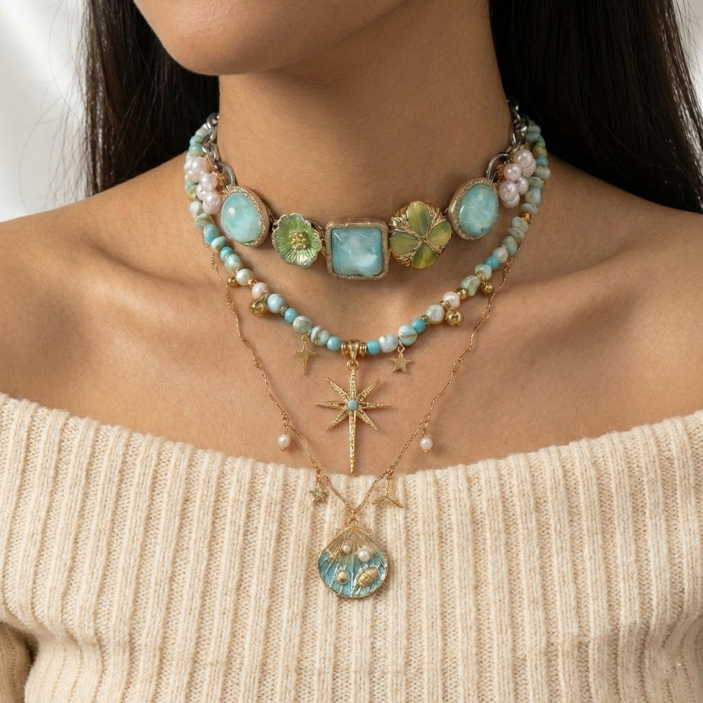 Bohemian Coastal Charm Necklace