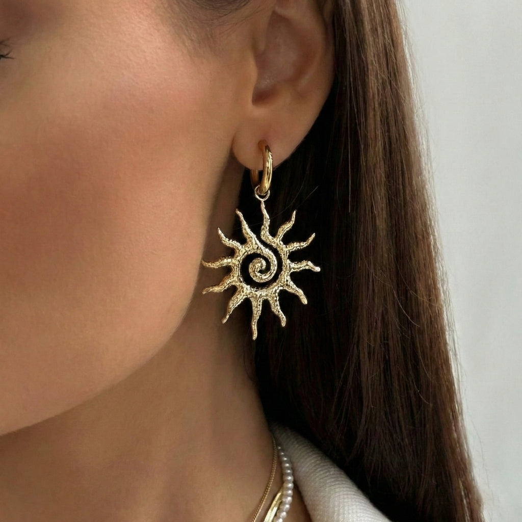 Celestial Radiance Sunburst Earrings