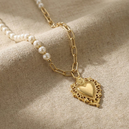 Radiant Heart & Pearl Necklace
