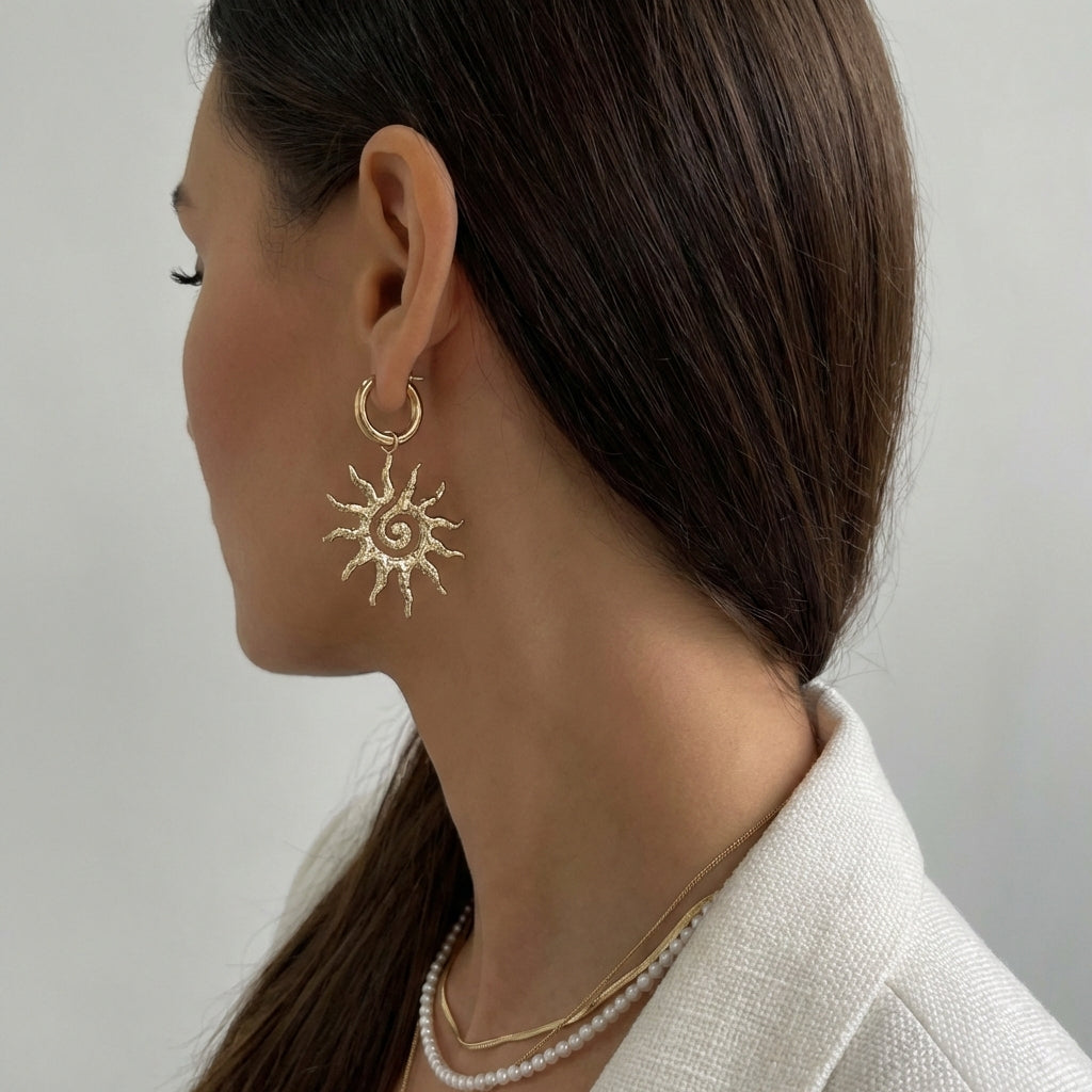 Celestial Radiance Sunburst Earrings