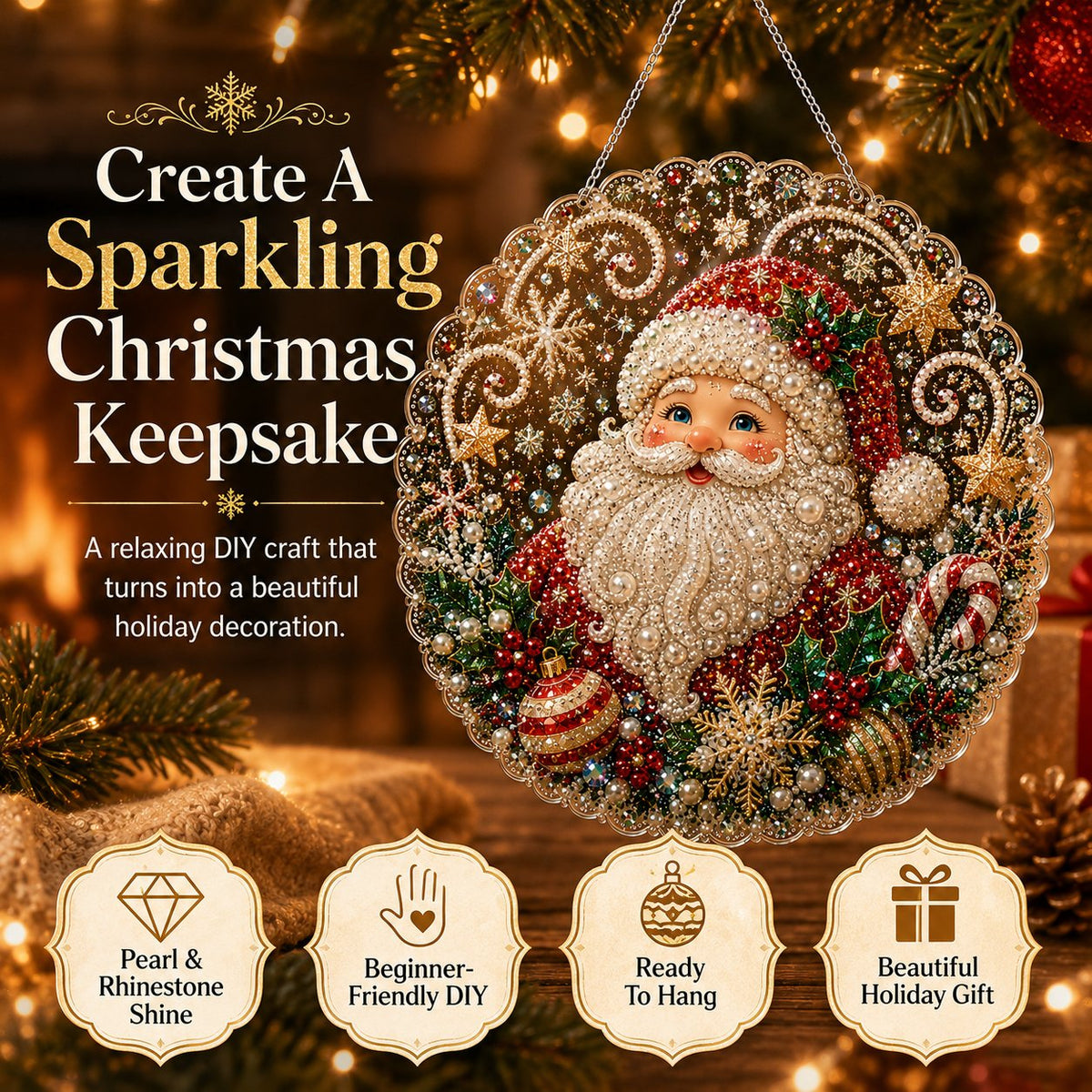🎄Christmas DIY Diamond Painting Hanging Ornament Kit💎1