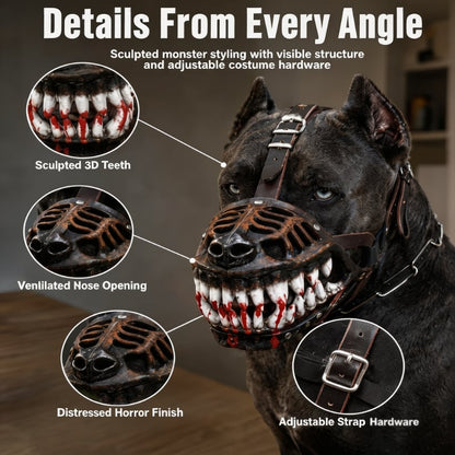 Hellhound Dog Mask 🔥🐕 Halloween Monster Costume For Dogs With Realistic Demon Design1