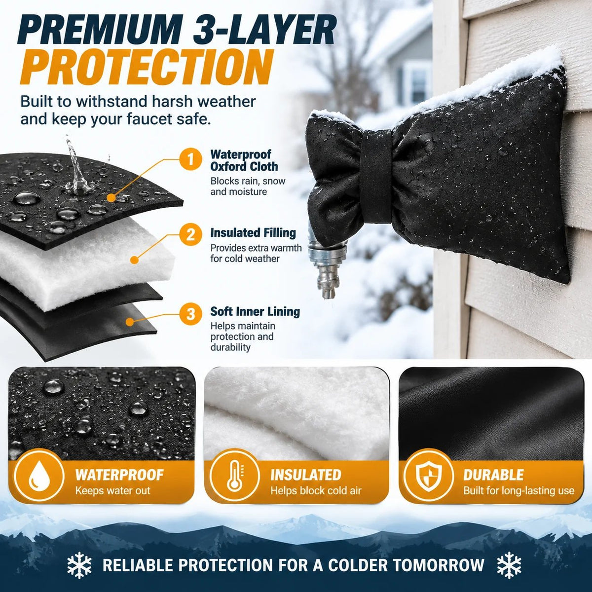 ❄️Insulated Outdoor Faucet Cover – Winter Freeze Protection