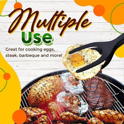 🍳2-in-1 Grip & Flip Tongs – Stop Fighting With Awkward Flips