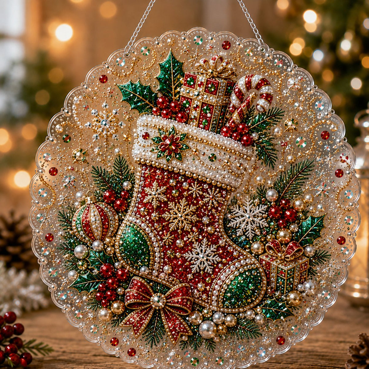 🎄Christmas DIY Diamond Painting Hanging Ornament Kit💎1