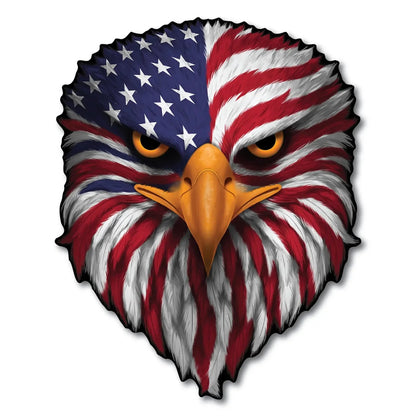 🦅Reflective Eagle Eyes USA Flag Decal – Waterproof Patriotic Vinyl Sticker for Trucks